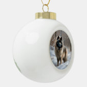 Keeshond Laat het Sneeuwen Kerstmis Keramische Bal Ornament (Links)