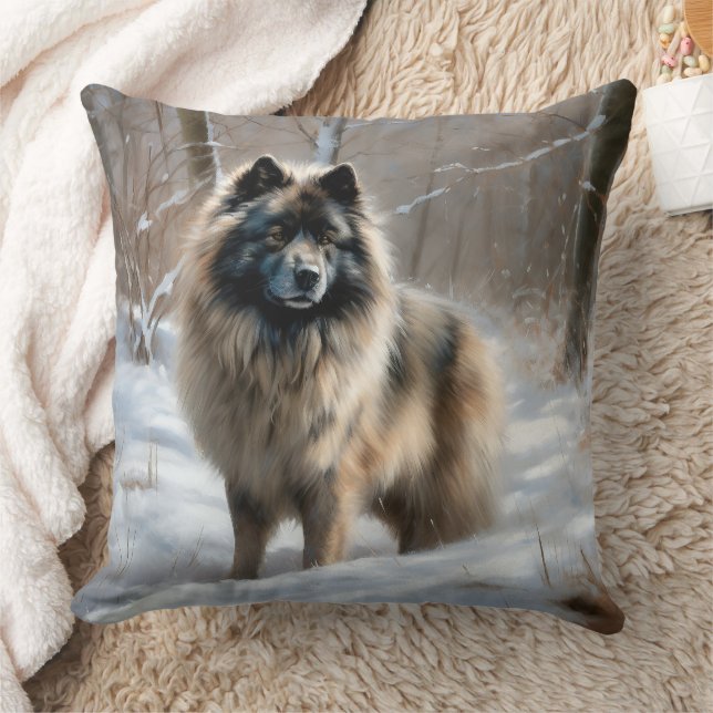 Keeshond Laat het Sneeuwen Kerstmis Kussen (Deken)