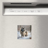 Keeshond Laat het Sneeuwen Kerstmis Magneet (Insitu (Vaatwasser))