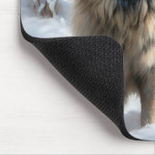 Keeshond Laat het Sneeuwen Kerstmis Muismat (Hoek)