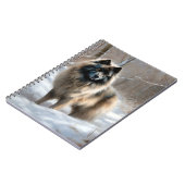 Keeshond Laat het Sneeuwen Kerstmis Notitieboek (Linkerzijde)