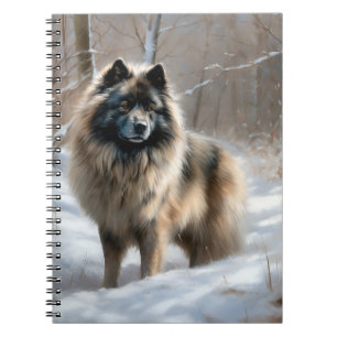 Keeshond Laat het Sneeuwen Kerstmis Notitieboek