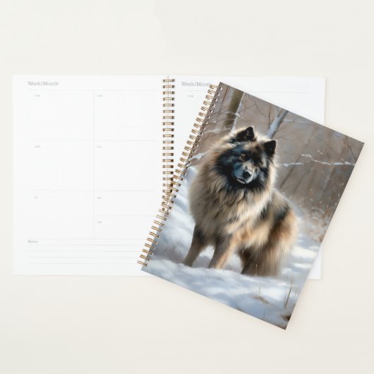 Keeshond Laat het Sneeuwen Kerstmis Planner (Display)