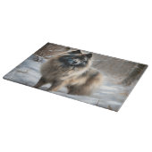 Keeshond Laat het Sneeuwen Kerstmis Snijplank (Hoek)