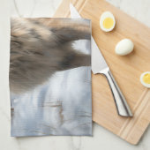 Keeshond Laat het Sneeuwen Kerstmis Theedoek (Quarter Fold)