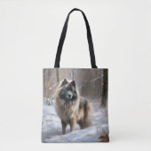 Keeshond Laat het Sneeuwen Kerstmis Tote Bag (Voorkant)