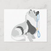 Keeshond Leash Briefkaart (Voorkant)