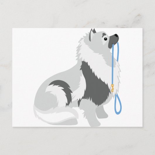 Keeshond Leash Briefkaart (Voorkant)
