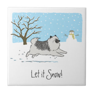 Keeshond "Let it Snow" Tegeltje