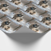 Keeshond liet het sneeuwen Kerstmis Cadeaupapier (Hoek)