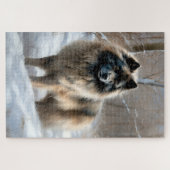 Keeshond liet het sneeuwen Kerstmis Legpuzzel (Horizontaal)