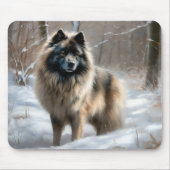 Keeshond liet het sneeuwen Kerstmis Muismat (Voorkant)