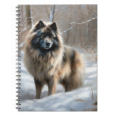 Keeshond liet het sneeuwen Kerstmis Notitieboek (Voorkant)