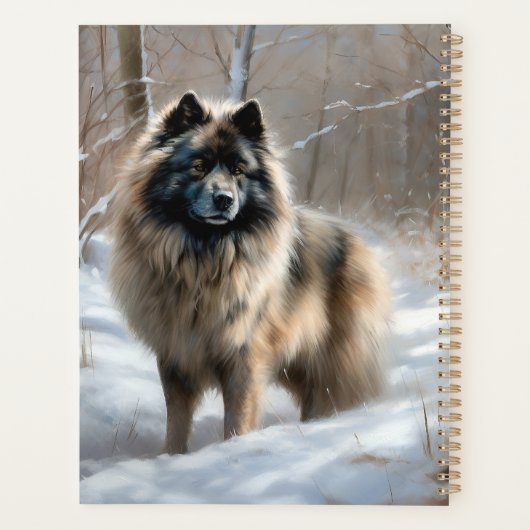 Keeshond liet het sneeuwen Kerstmis Planner (Achterkant)
