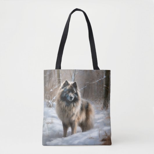Keeshond liet het sneeuwen Kerstmis Tote Bag (Voorkant)