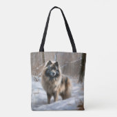 Keeshond liet het sneeuwen Kerstmis Tote Bag (Achterkant)