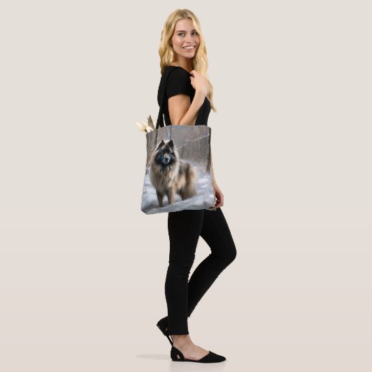 Keeshond liet het sneeuwen Kerstmis Tote Bag (Op model)