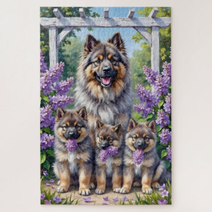 Keeshond Lila Tuin Kunst Legpuzzel