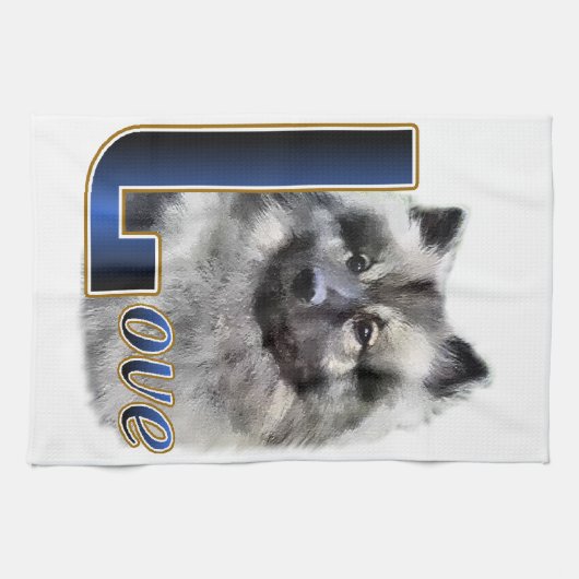 Keeshond LOVE Gifts Theedoek (Horizontaal)