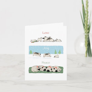 Keeshond Love Joy Peace   Cute Keeshonden Holiday Feestdagen Kaart