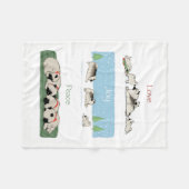 Keeshond Love Joy Peace Cute Keesie Dogs Holiday Fleece Deken (Voorkant (Horizontaal))