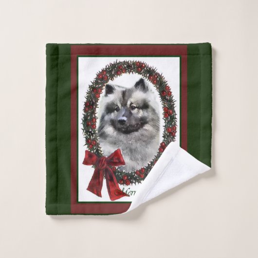 Keeshond Lovers Kerstmis Bad Handdoek (Wasdoekje)