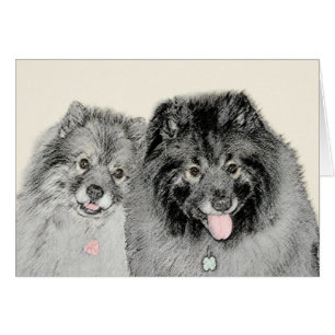 Keeshond Ma en Son Painting - Original Dog Art