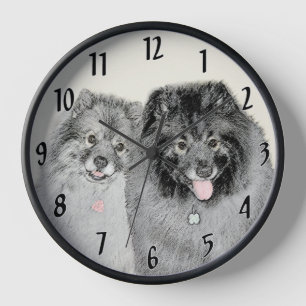 Keeshond Ma en Son Painting - Original Dog Art
