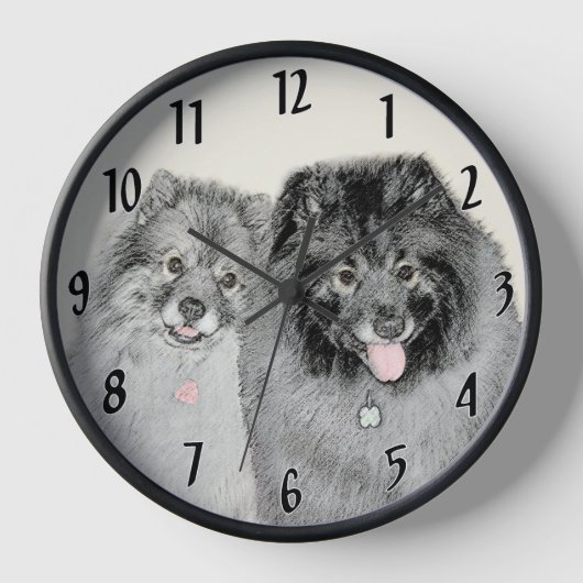 Keeshond Ma en Son Painting - Original Dog Art (Voorkant)