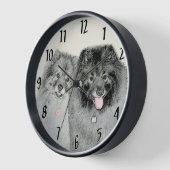 Keeshond Ma en Son Painting - Original Dog Art (Hoek)