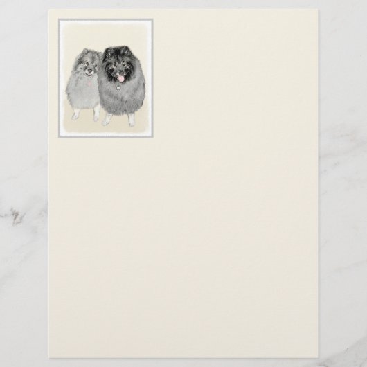 Keeshond Ma en Son Painting - Original Dog Art (Voorkant)