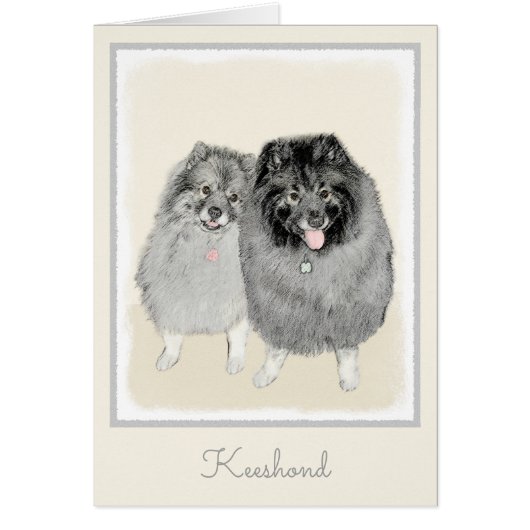 Keeshond Ma en Son Painting - Original Dog Art (Voorkant)