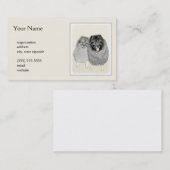 Keeshond Ma en Son Painting - Original Dog Art Contactkaartje (Voorkant / Achterkant)