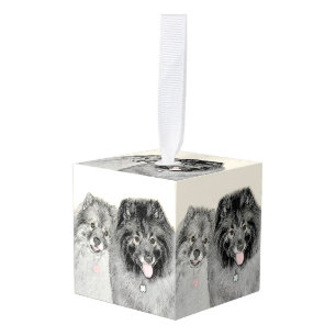Keeshond Ma en Son Painting - Original Dog Art Decoratie