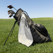 Keeshond Ma en Son Painting - Original Dog Art Golfhanddoek (Groen)