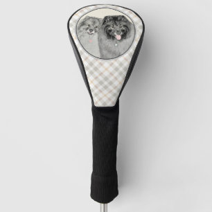 Keeshond Ma en Son Painting - Original Dog Art Golfheadcover