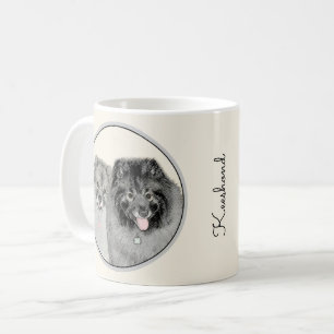 Keeshond Ma en Son Painting - Original Dog Art Koffiemok