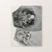 Keeshond Ma en Son Painting - Original Dog Art Legpuzzel (Verticaal)