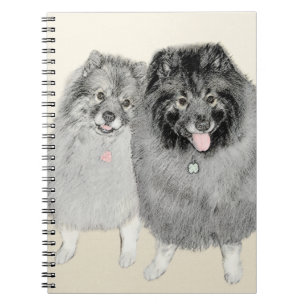 Keeshond Ma en Son Painting - Original Dog Art Notitieboek