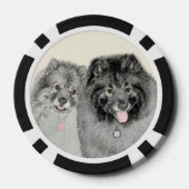 Keeshond Ma en Son Painting - Original Dog Art Poker Chips (Achterkant)