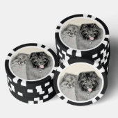 Keeshond Ma en Son Painting - Original Dog Art Poker Chips (Opstapeling)