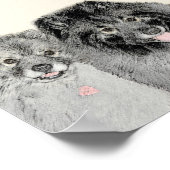 Keeshond Ma en Son Painting - Original Dog Art Poster (Hoek)