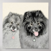 Keeshond Ma en Son Painting - Original Dog Art Poster (Voorkant)