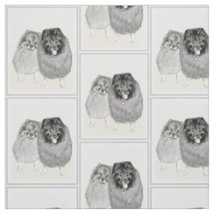 Keeshond Ma en Son Painting - Original Dog Art Stof