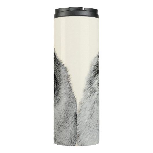 Keeshond Ma en Son Painting - Original Dog Art Thermosbeker (Achterkant)