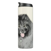 Keeshond Ma en Son Painting - Original Dog Art Thermosbeker (Geroteerd rechts)