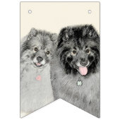 Keeshond Ma en Son Painting - Original Dog Art Vlaggetjes (Derde vlag)