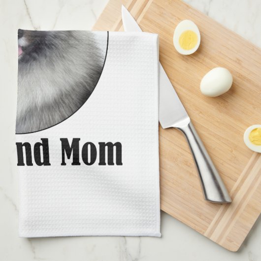 Keeshond mama theedoek (Quarter Fold)