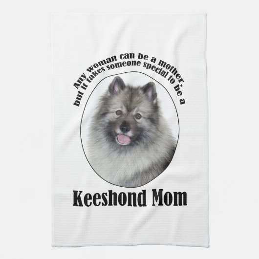 Keeshond mama theedoek (Verticaal)
