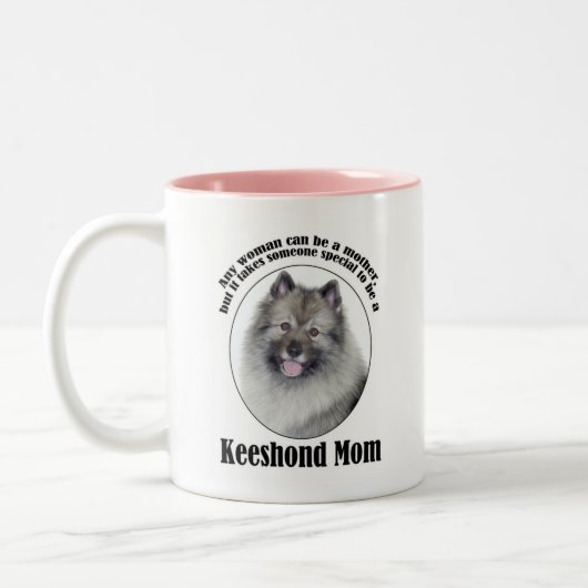 Keeshond mama tweekleurige koffiemok (Links)